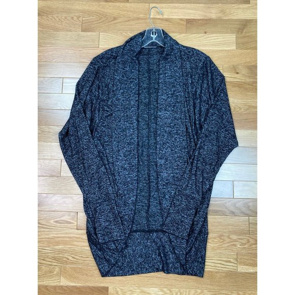 *Athleta Dark Marl Pose Wrap Cardigan Womens X-Small Black Long Sleeve Soft - Picture 3 of 7